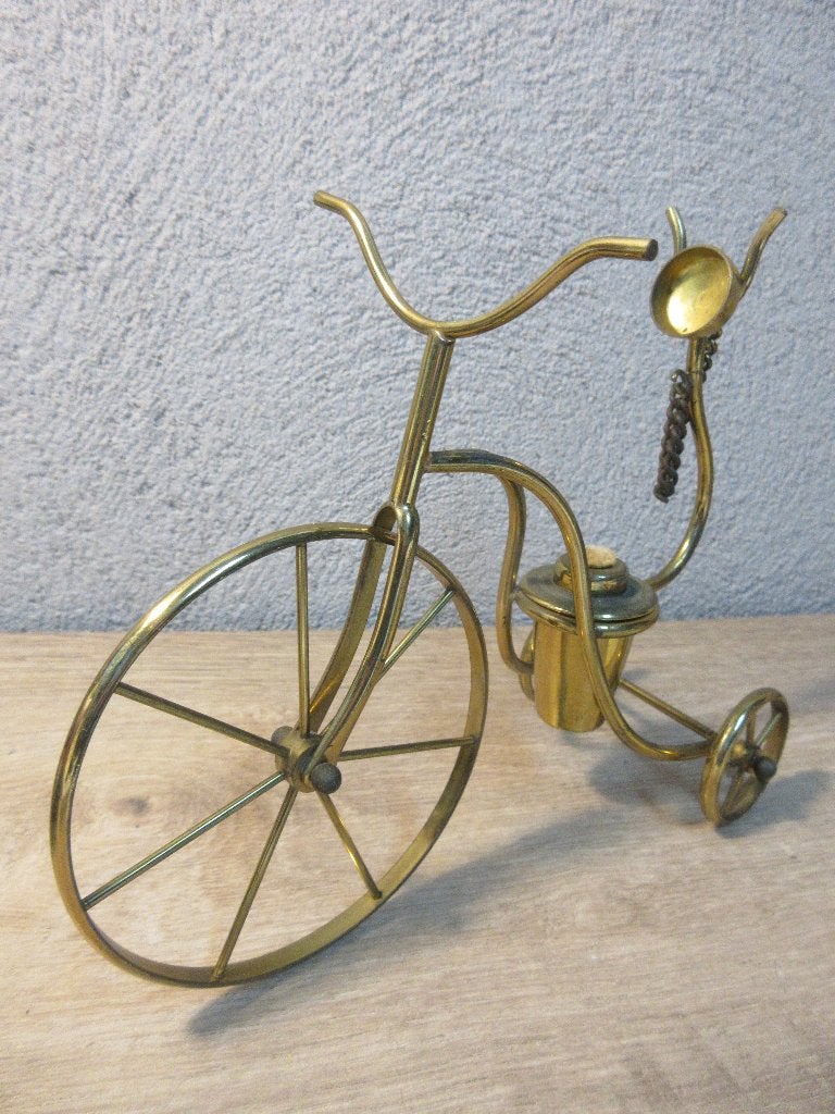 Koperen fiets olielamp, Ophalen of Verzenden