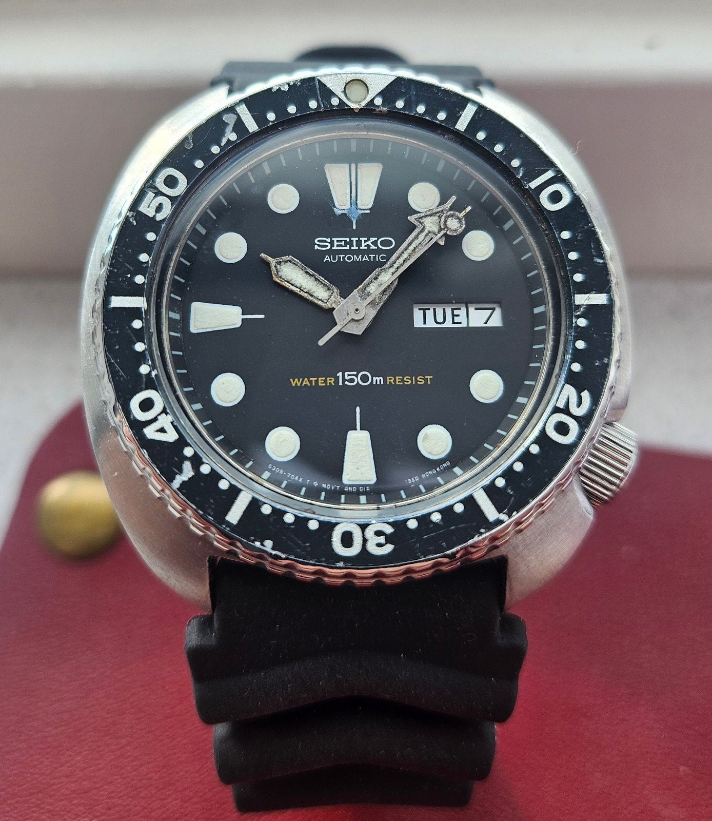 Zeldzame Seiko Turtle 6309-7049 Japan/Hong Kong, Seiko, Gebruikt, Zwart, IOS