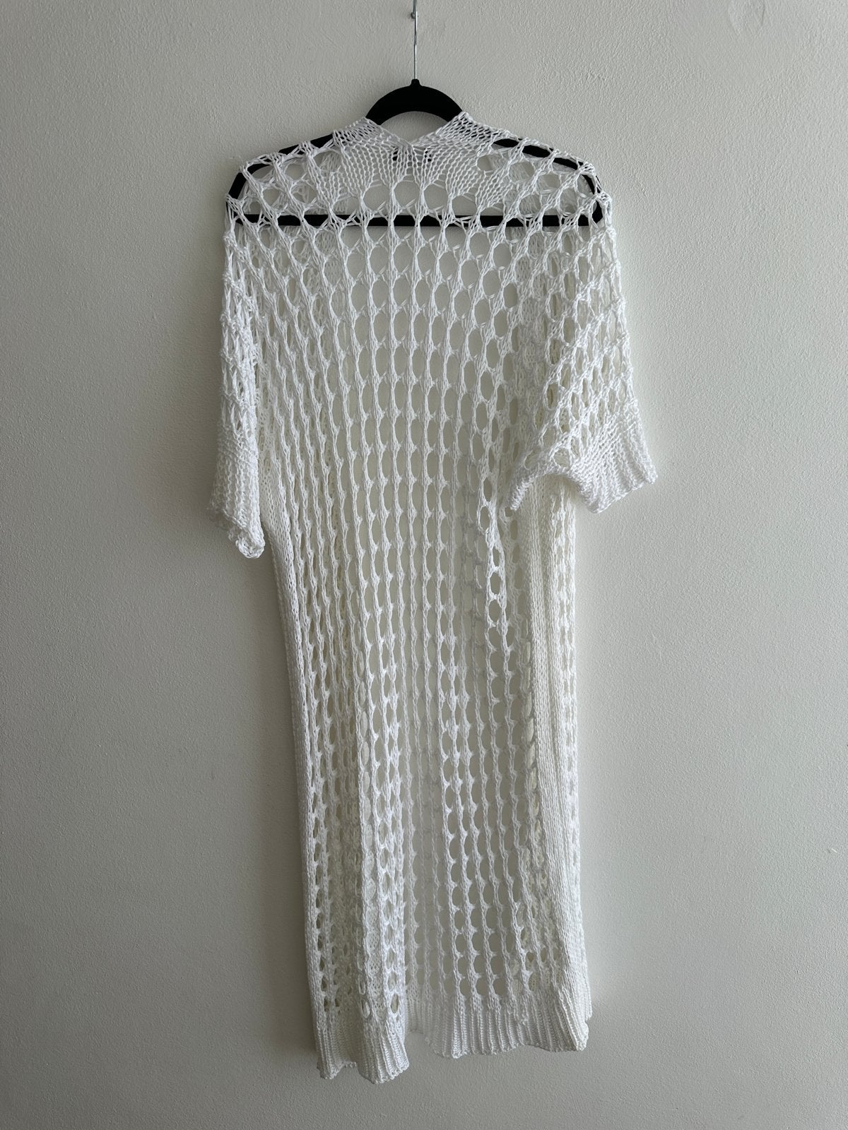 JOSS Witte gehaakte lange vest - Zo goed als nieuw, Kleding | Dames, Ophalen of Verzenden, Zo goed als nieuw, Maat 38/40 (M), Wit
