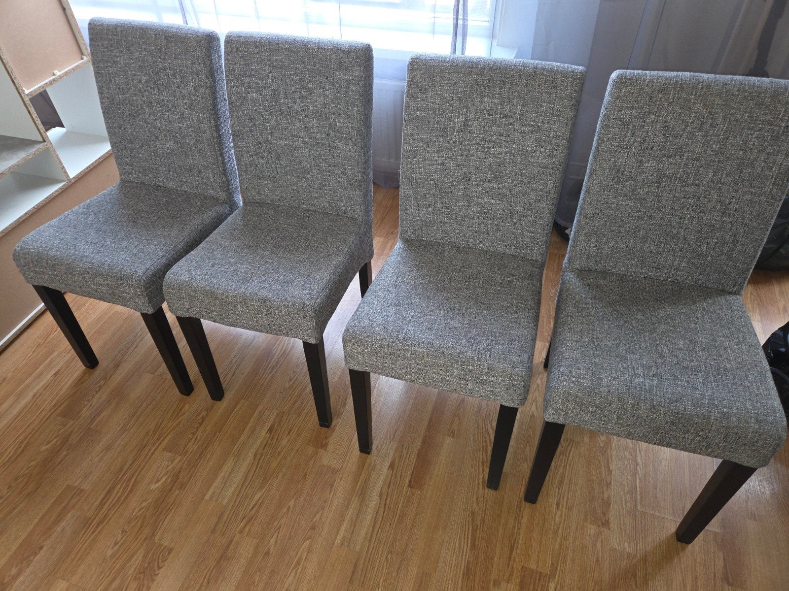 Set van 4 grijze eetkamerstoelen, Ophalen, Gebruikt, Vier, Modern