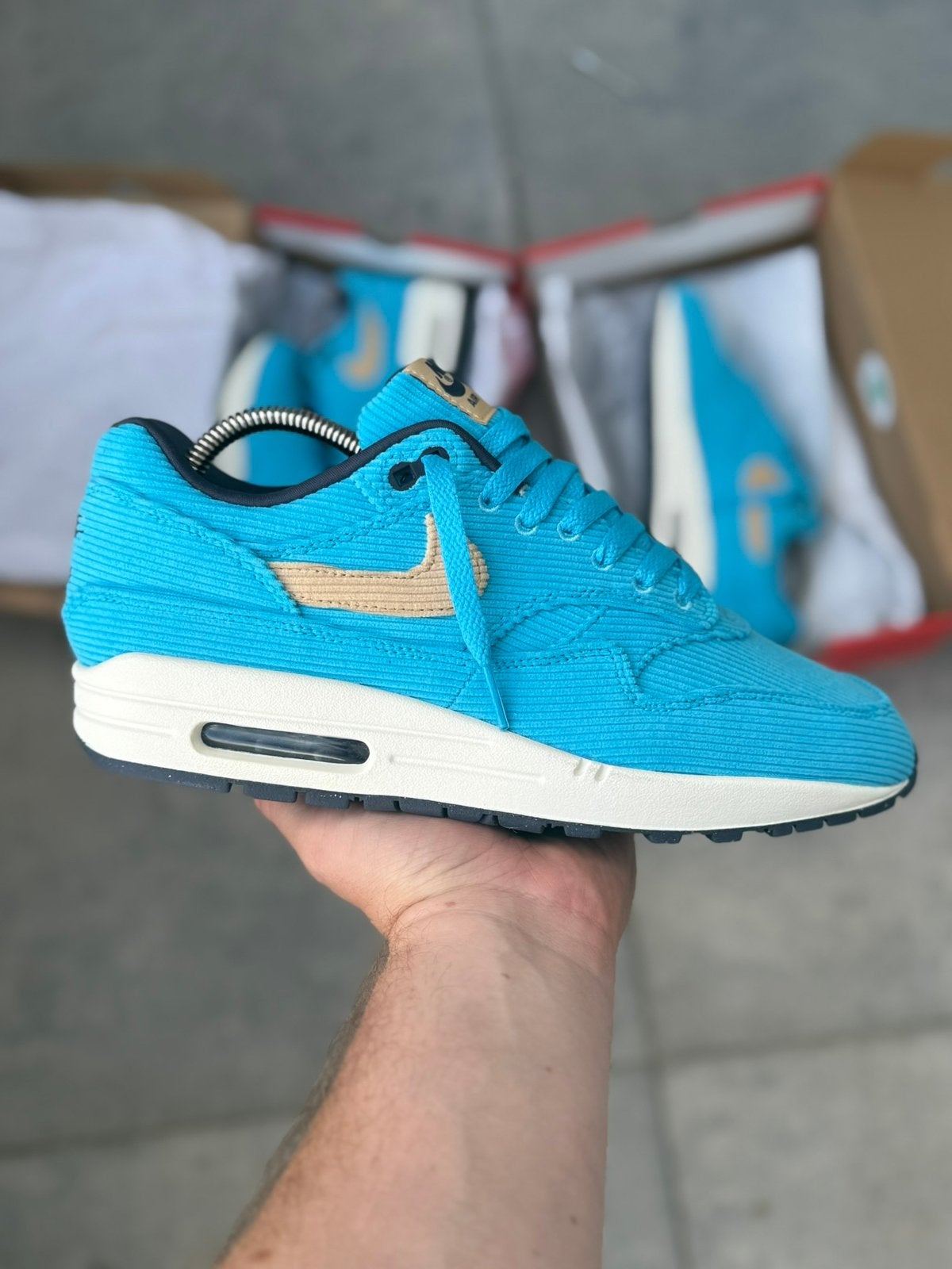 Nike Air Max 1 Baltic Blue maat 38,5 Nieuw, Blauw, Nieuw, Ophalen of Verzenden, Sneakers of Gympen
