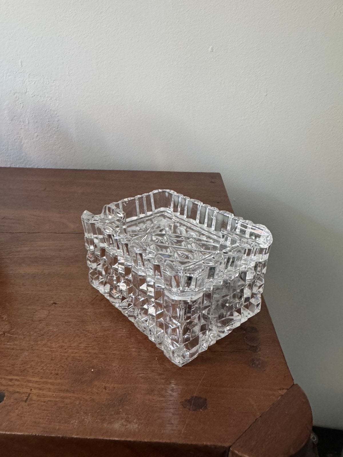 Vintage christallen asbak + sigarettendoosje, Antiek en Kunst, Antiek | Glas en Kristal, Ophalen of Verzenden