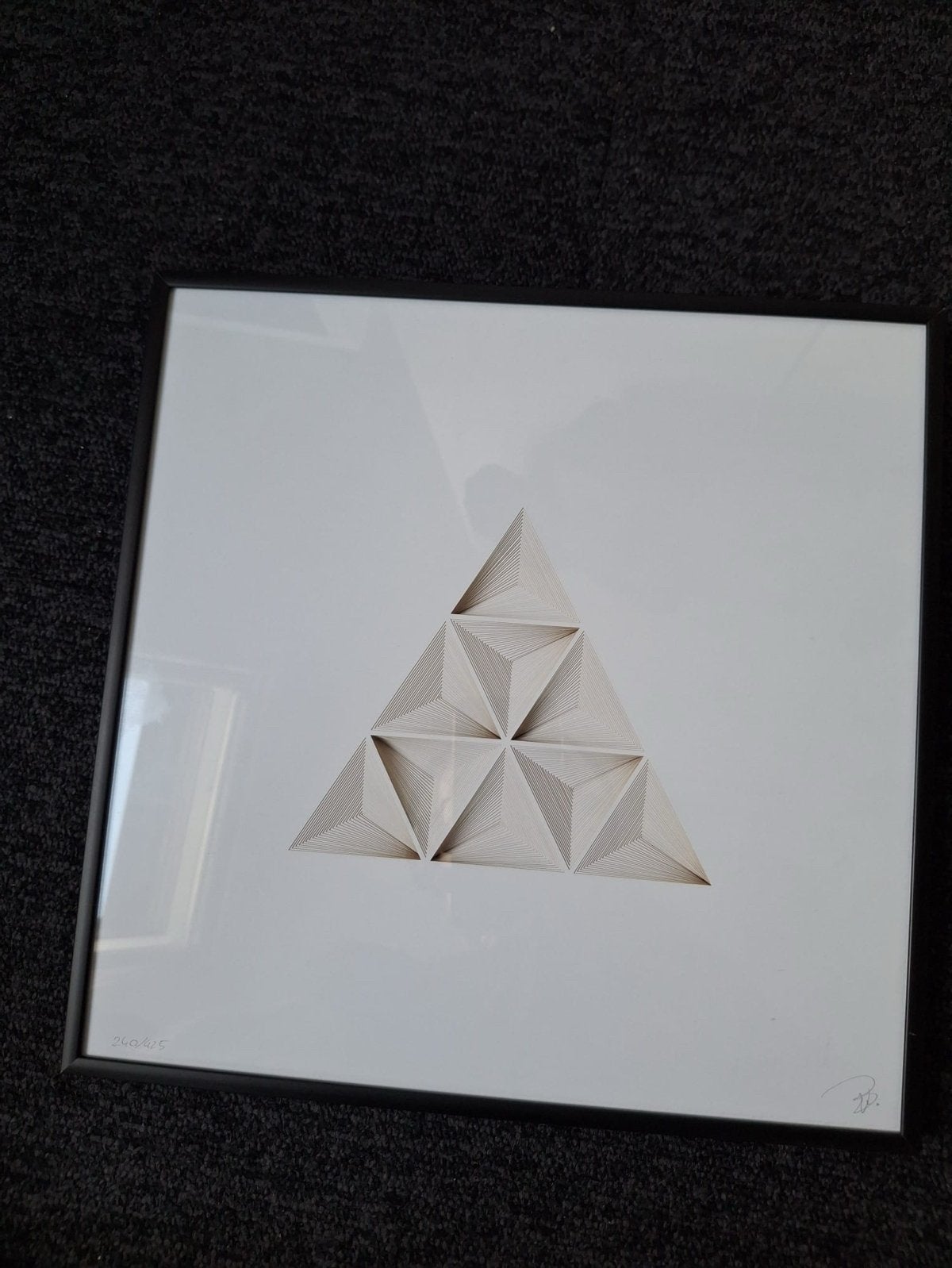 Abstracte 3D-kunst: 'Triangle No. 5' - Gelimiteerde oplage, Antiek en Kunst, Abstract, Giclée, 3D-effect, Papier/karton