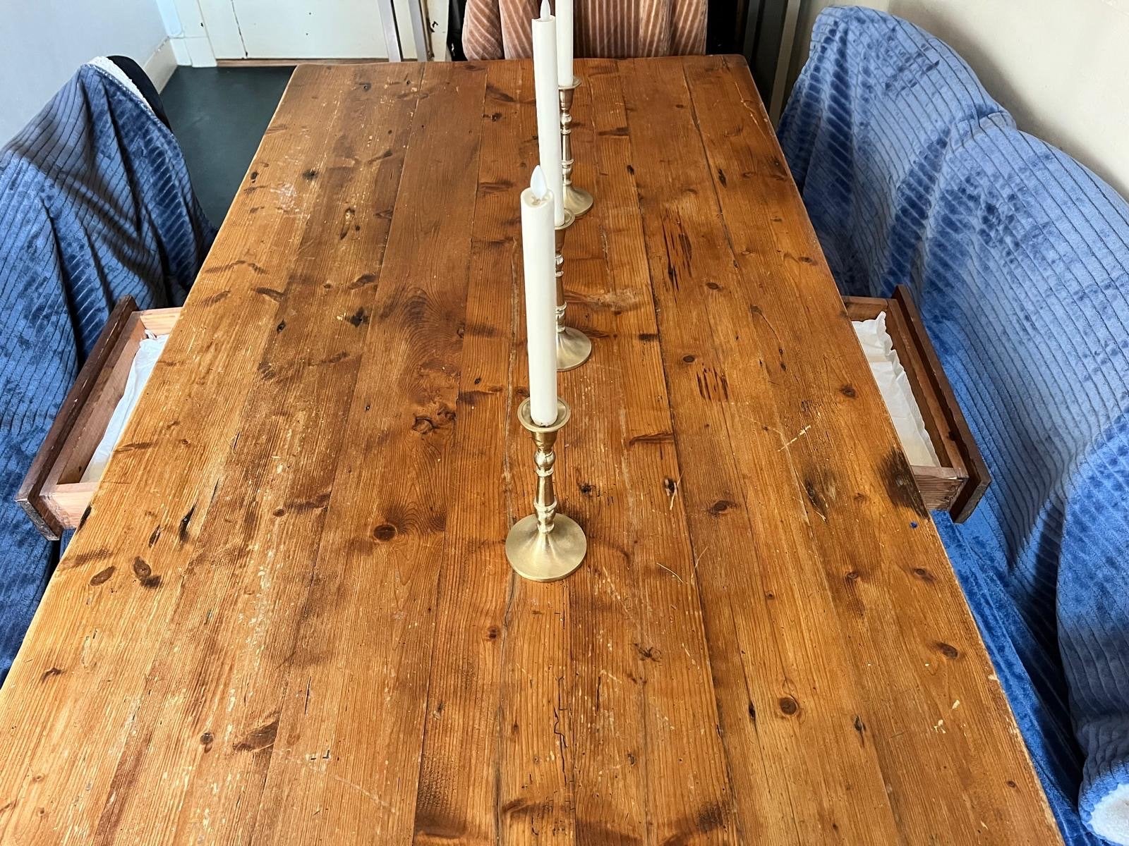 Houten eettafel, Ophalen, 50 tot 100 cm, Zo goed als nieuw, Vijf personen of meer