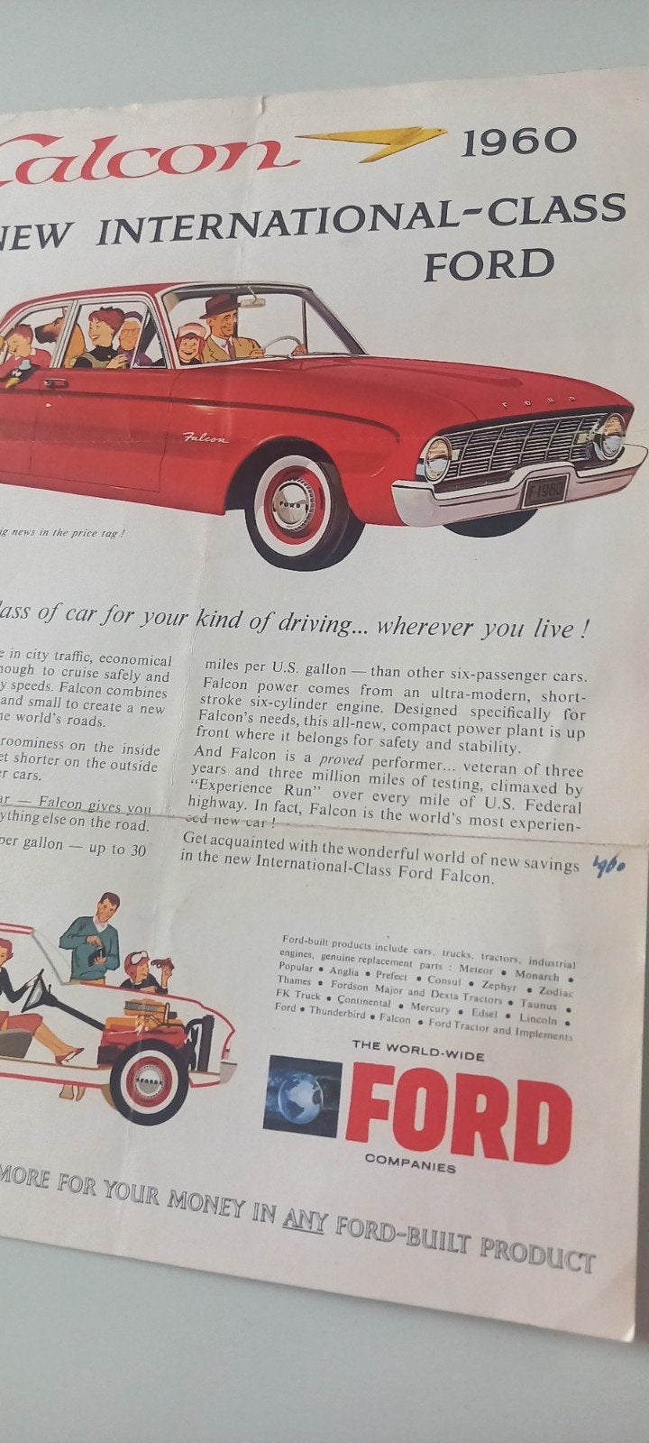 Ford Fairlane 1960 & Falcon 1960 advertentie + Comet knipsel, Ophalen of Verzenden, Gelezen, Ford