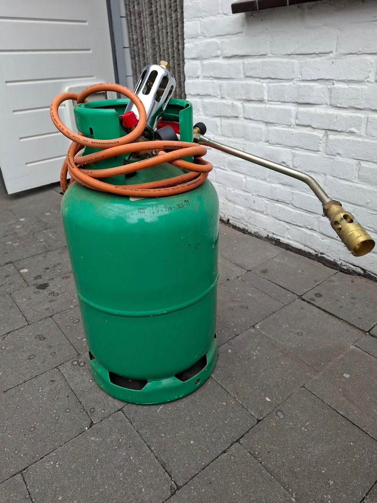 propaan gasbrander/dakbranderset, Ophalen