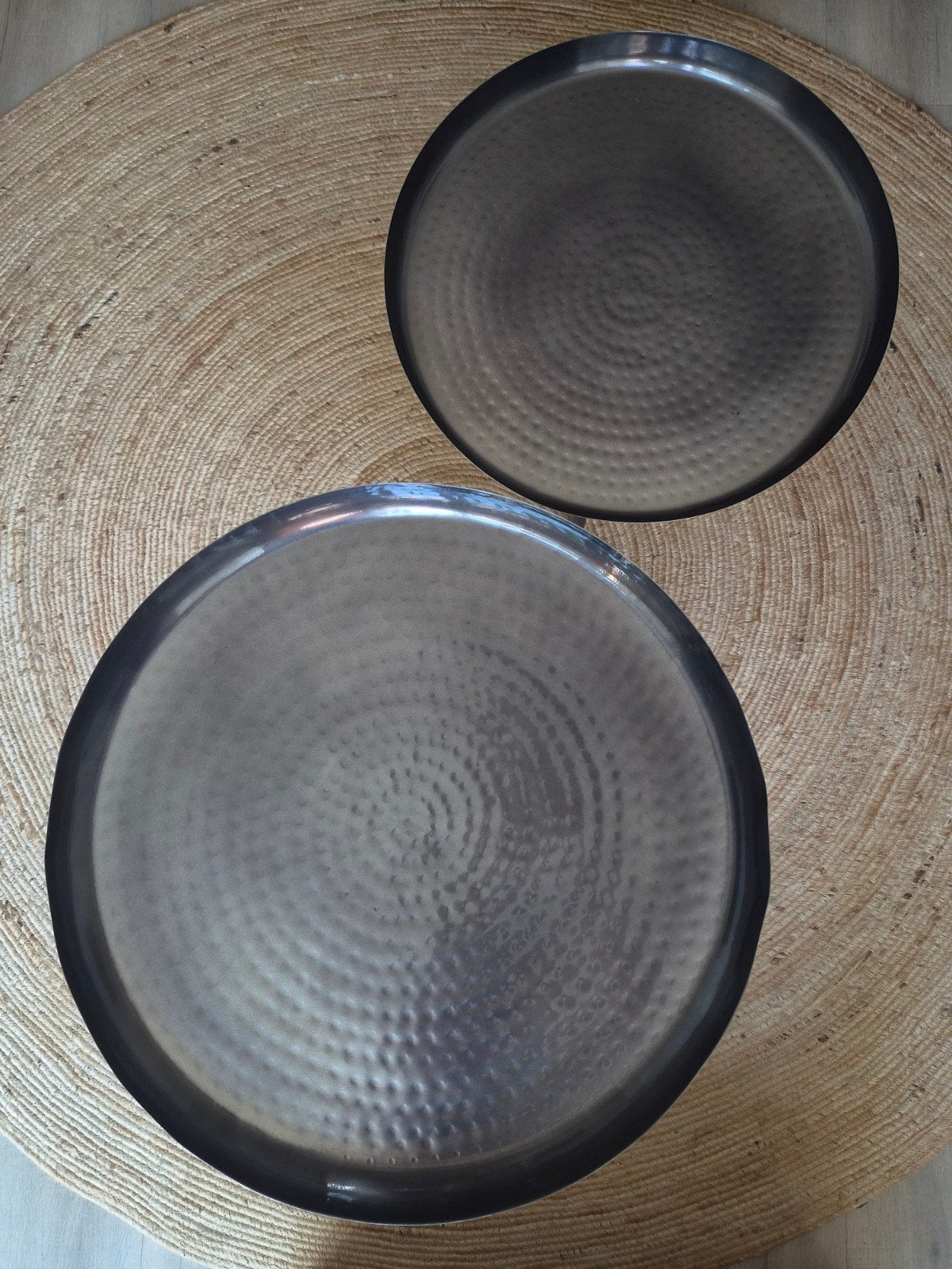 Set v 2 Salontafels Antraciet metaal ZGAN!, Ophalen, Metaal, Zo goed als nieuw, Overige kleuren