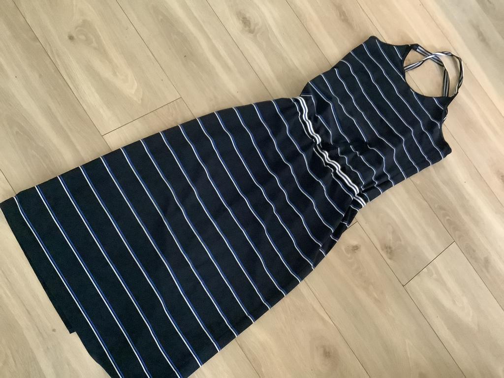 Studio Annleoes maxi dress travelstof xl met aansnoerkoord, Kleding | Dames, Ophalen of Verzenden, Zo goed als nieuw, Maat 46/48 (XL) of groter