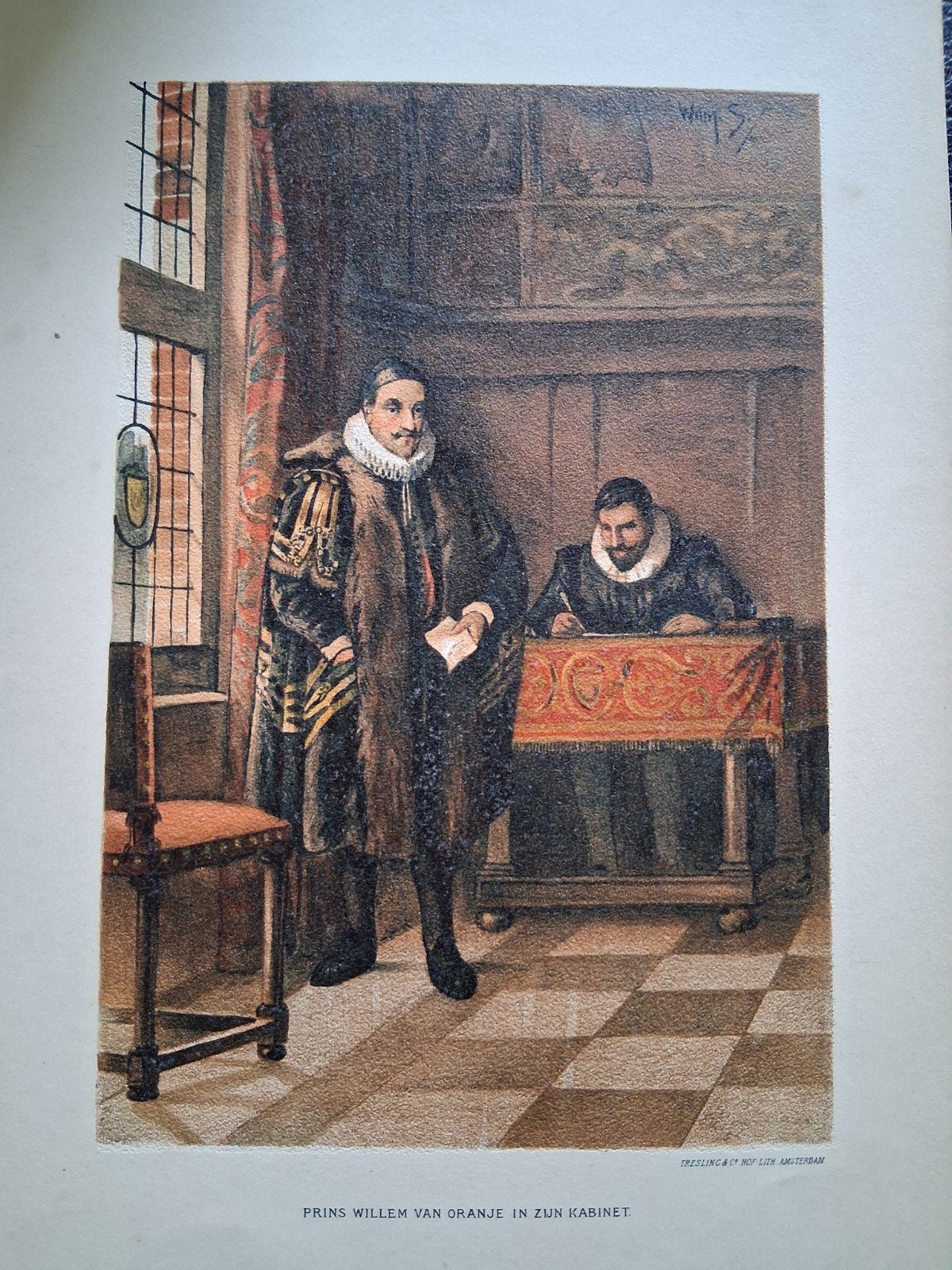 Prins Willem van Oranje in zijn kabinet - Tresling & Co, Antiek en Kunst, Ophalen of Verzenden