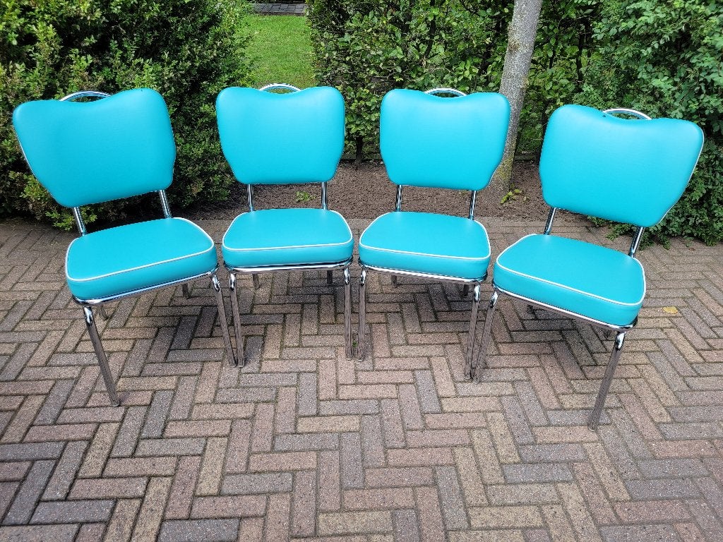 4 Bel Air diner stoelen retro fifties sixties ( tafel ), Ophalen, Zo goed als nieuw, Amerikaanse retro fifties sixties, Vier