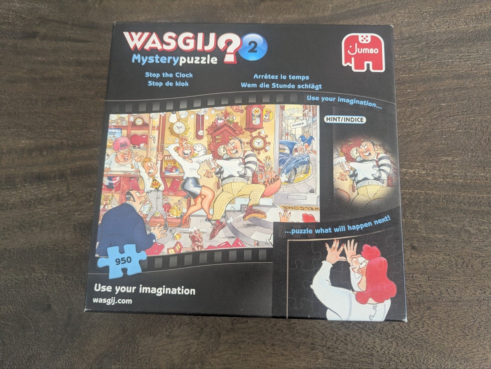 Wasgij mystery puzzel 2 stop de klok, Ophalen, 500 t/m 1500 stukjes, Zo goed als nieuw