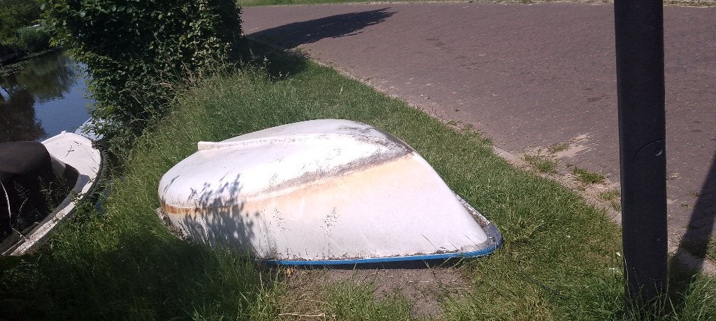 bootje fluistermotor en toebehoren, Watersport en Boten, Ophalen, Gebruikt, Buitenboordmotor, Polyester