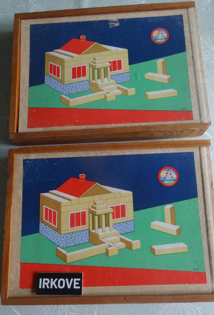 VINTAGE HOUTEN BLOKKEN IN HOUTEN DOOS * 2 Stuks *, Verzenden