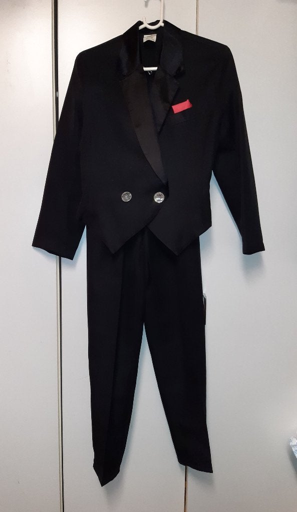 Mooi 2-delig zwart pak (mt. 38-40) (1x gedragen), Kleding | Dames, Maat 38/40 (M), Kostuum of Pak, Zwart, Ophalen of Verzenden