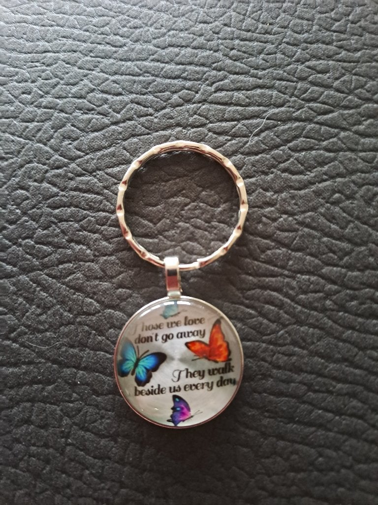 Sleutelhanger met vlinders en tekst, Ophalen of Verzenden, Nieuw, Dier of Natuur