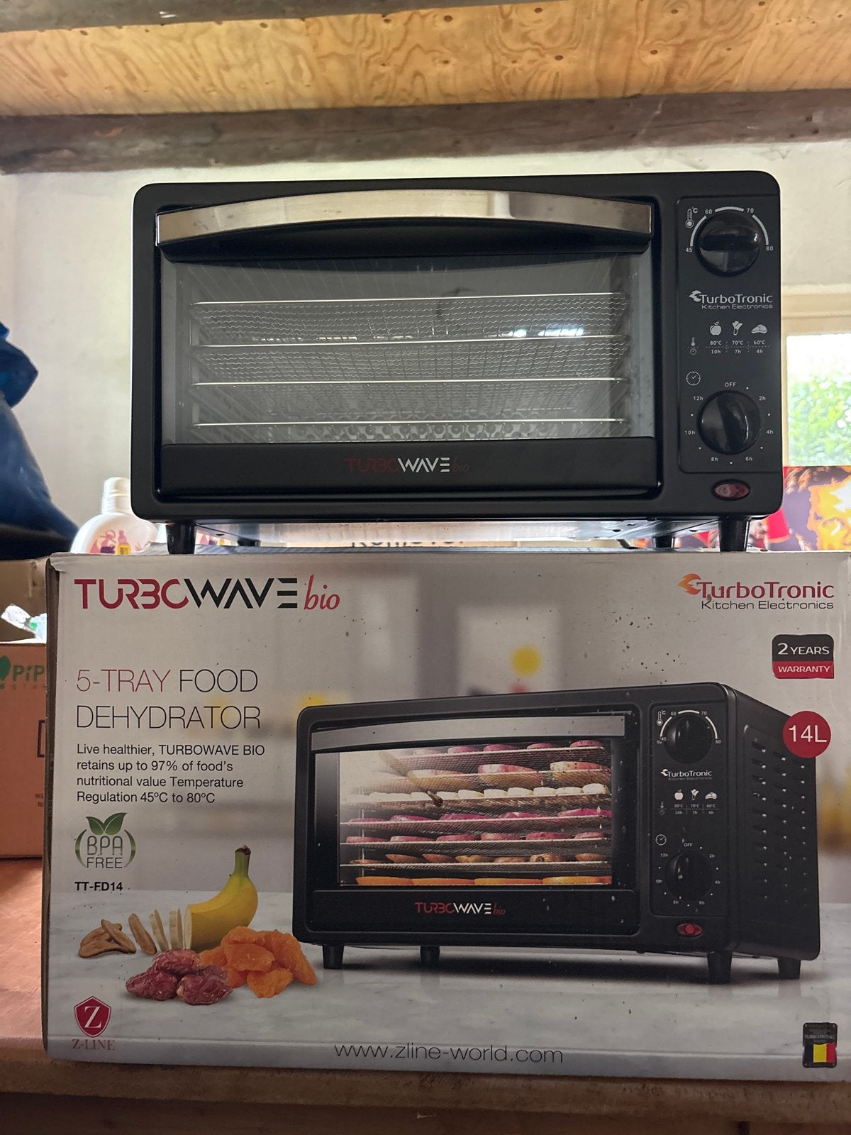 Turbotronic Turbowave Bio 5-Laden Voedseldroger Dehydrator, Ophalen, Nieuw