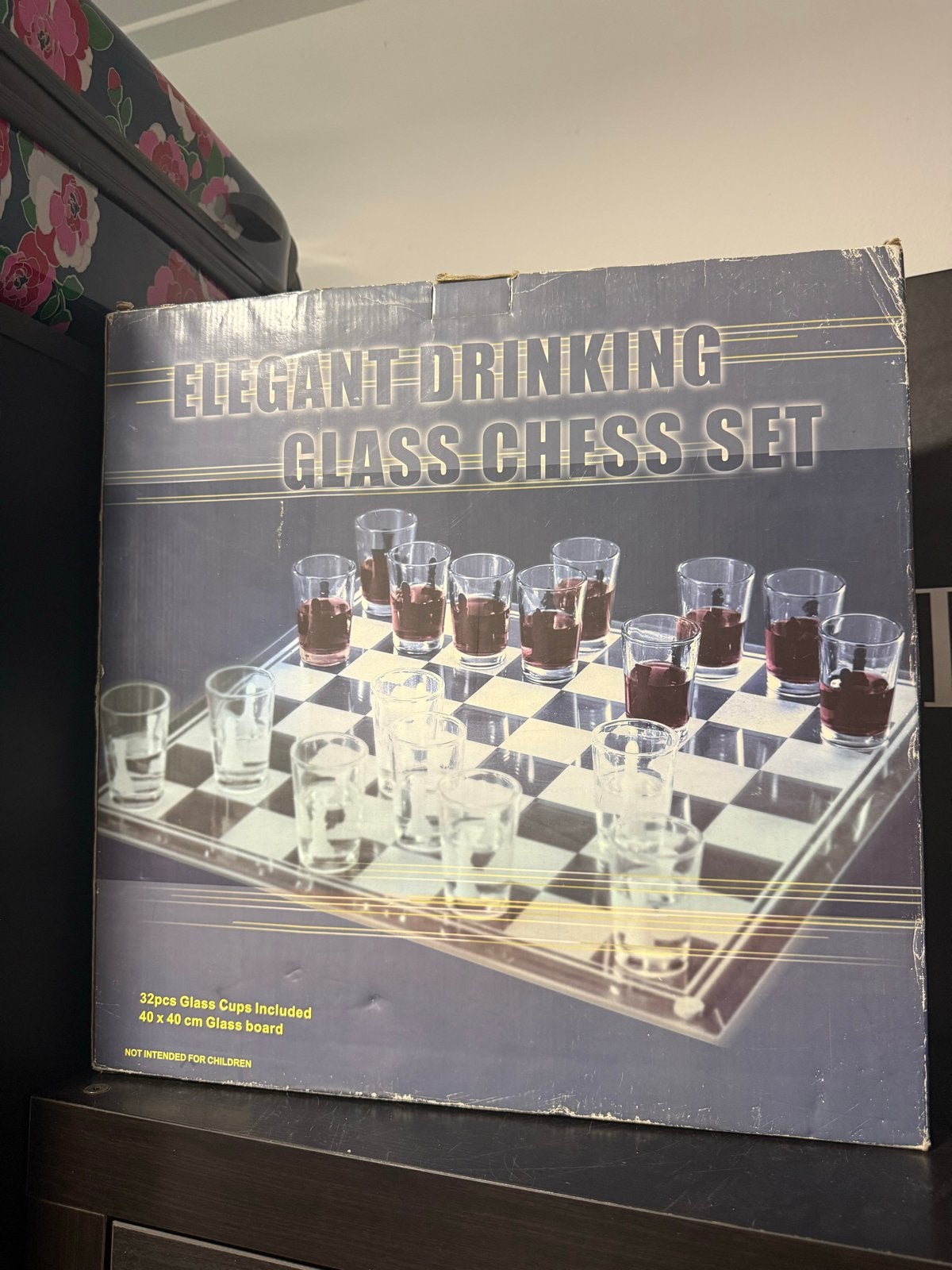 Elegant Drinking Glass Schaakspel - Nieuw in doos, Een of twee spelers, Ophalen of Verzenden, Nieuw
