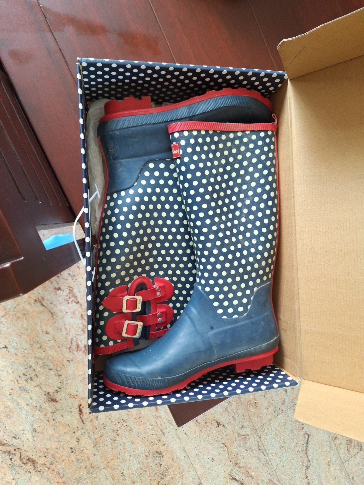Ruby Shoo regenlaarzen met stippen, maat 42, Kleding | Dames, Schoenen, Ruby Shoo, Verzenden, Blauw, Regenlaarzen