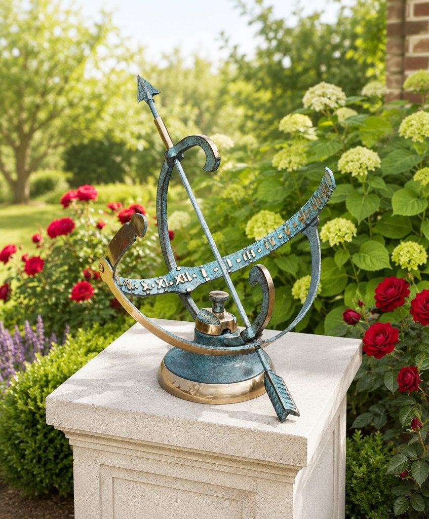 bronzen zonnewijzer / puur brons / 30 cm hoog, Tuin en Terras, Zonnewijzers, Huis en tuin decoratie Marie, Nieuw, Info@huisentuindecoratiemarie.nl