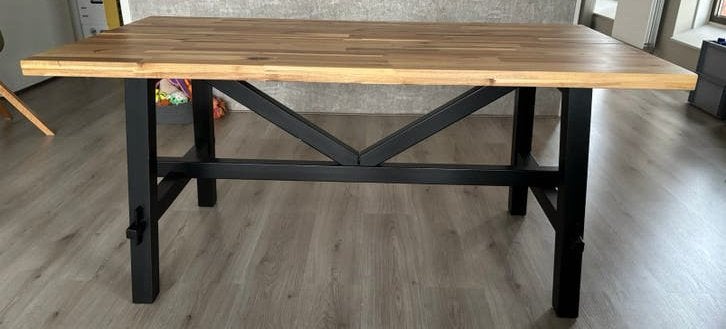 IKEA SKOGSTA eettafel hout, Ophalen, 50 tot 100 cm, Zo goed als nieuw, 150 tot 200 cm