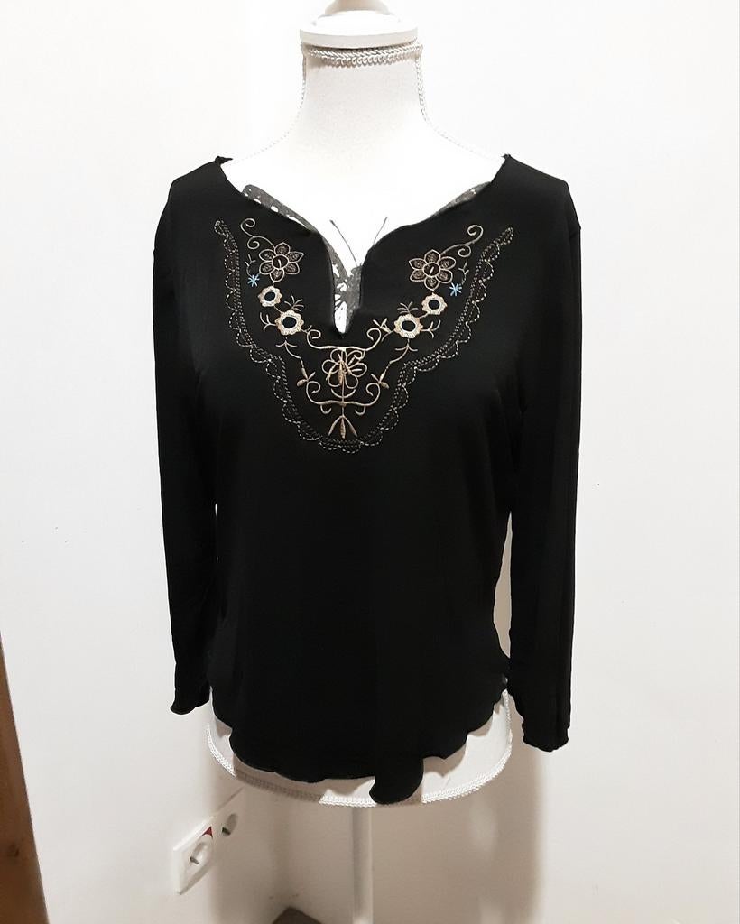 Dan Dani dames blouse  borduursel maat S, M,  L en XL NIEUW, Kleding | Dames, Ophalen of Verzenden, Nieuw, Maat 38/40 (M), Zwart