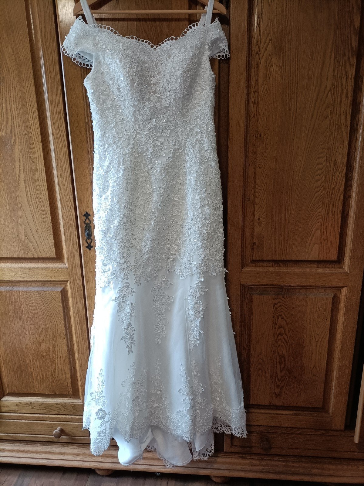 Elegante Trouwjurk met Kant en Pailletten - Maat 40, Trouwjurk, T.L. Mariage, Wit, Ophalen of Verzenden