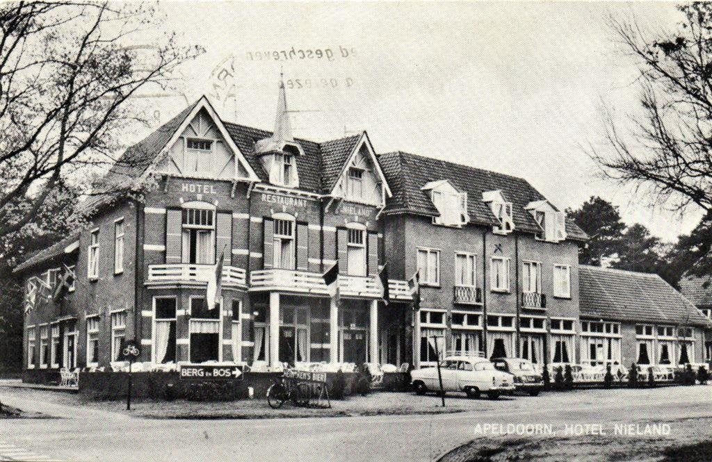Apeldoorn, Hotel Nieland - auto - gelopen, Ophalen of Verzenden, 1960 tot 1980, Gelopen, Gelderland