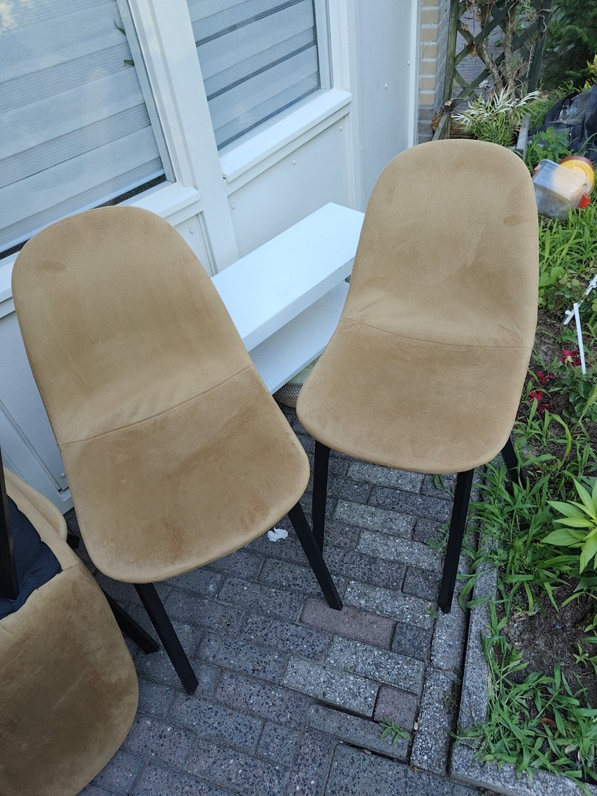 Set van 4 beige stoelen, zo goed als nieuwe, Overige kleuren, Ophalen of Verzenden, Zo goed als nieuw, Modern