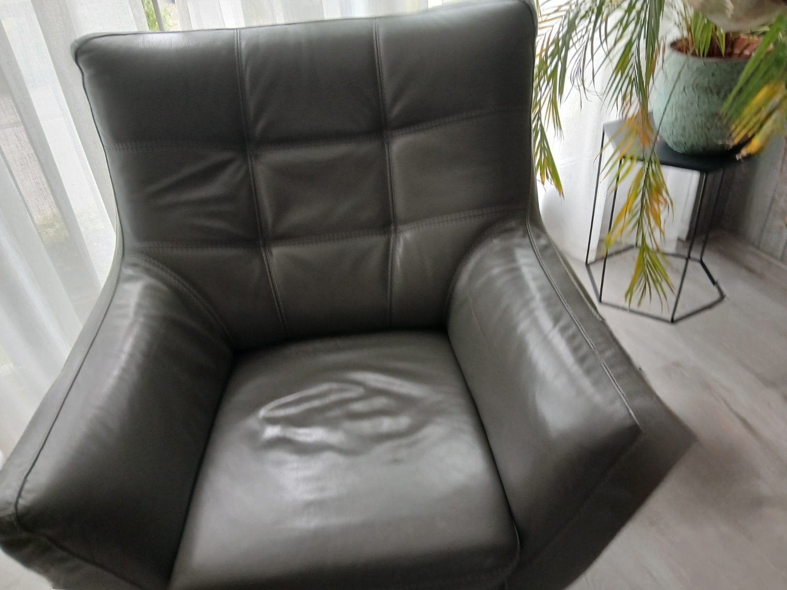 Fauteuil antraciet, Huis en Inrichting, Fauteuils, Ophalen, Zo goed als nieuw, 75 tot 100 cm, 50 tot 75 cm