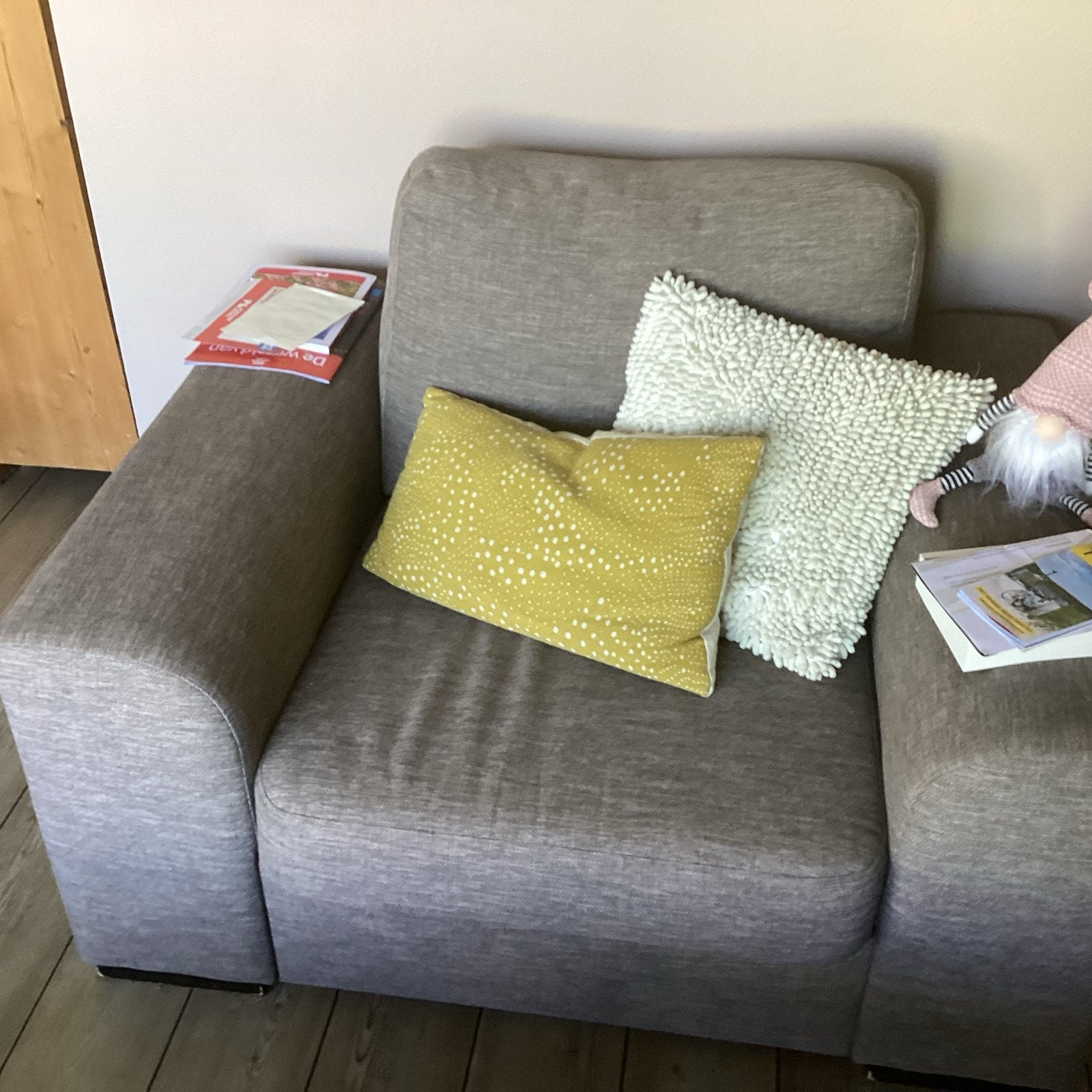 Comfortabele bank met love seat en losse stoel, Ophalen, 250 tot 300 cm, Gebruikt, Hoekbank