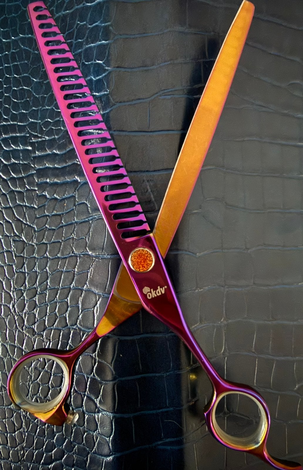 Nieuwe OKDV titanium effileerschaar, 26 tands, rechtshandig, Dieren en Toebehoren, Honden-accessoires, Ophalen of Verzenden, Nieuw