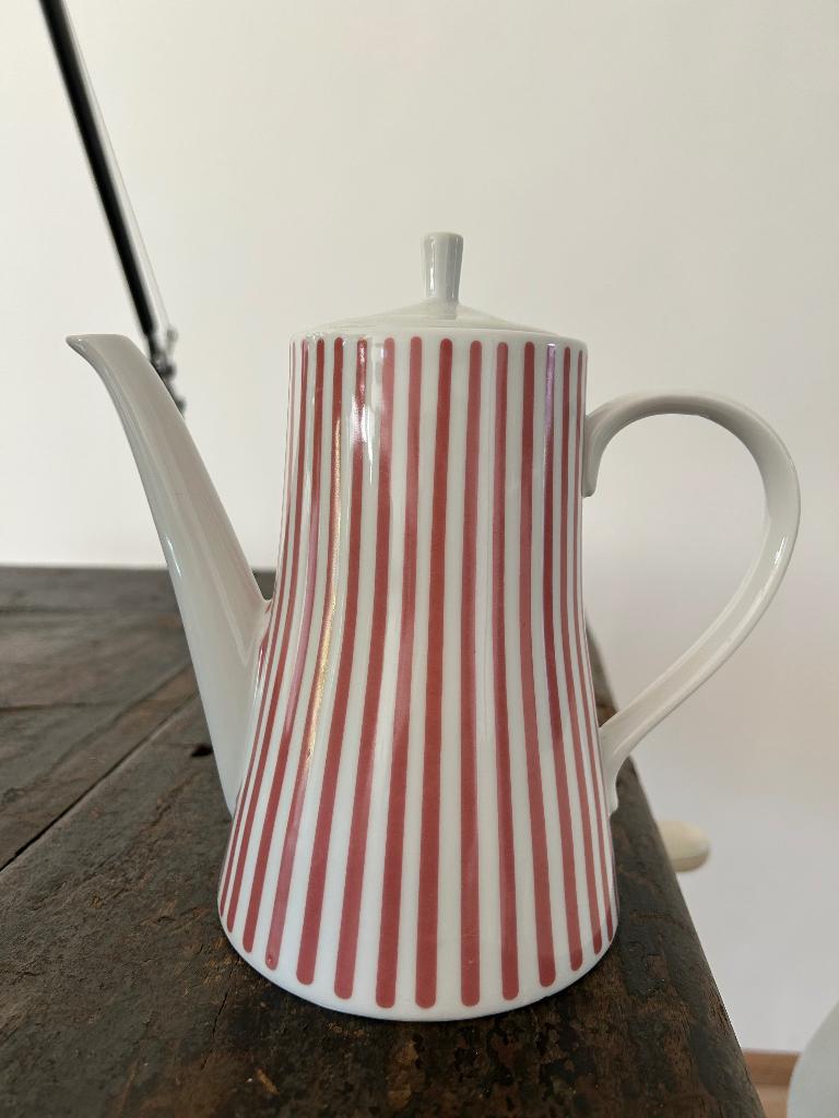 Melitta koffiekan rose gestreept servies Zürich, Huis en Inrichting, Overige typen, Ophalen of Verzenden, Zo goed als nieuw, Overige stijlen