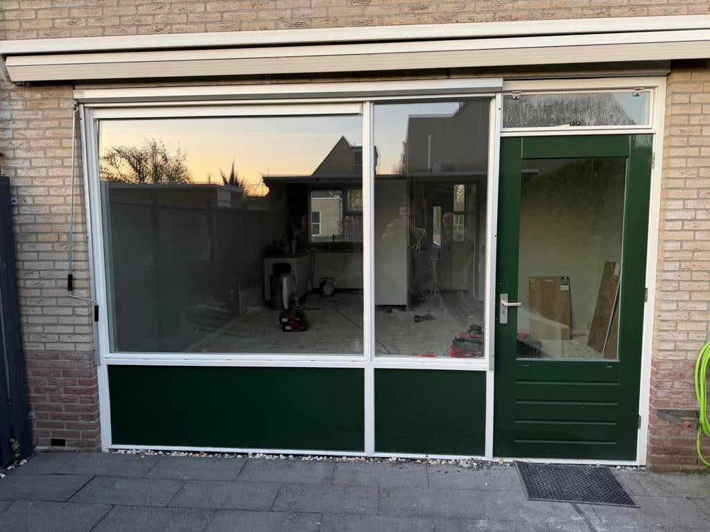 Raamkozijn met deur, Tuin en Terras, Overkappingen, Ophalen of Verzenden, Zo goed als nieuw