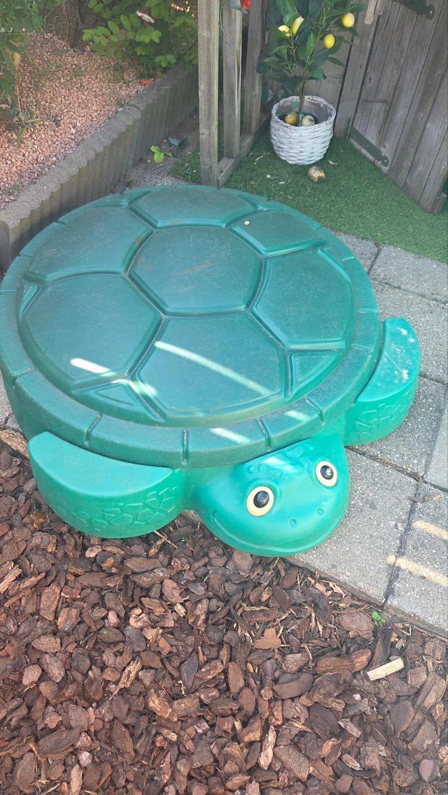 Little Tikes Schildpad Zandbak en Rode Glijbaan, Ophalen, Gebruikt