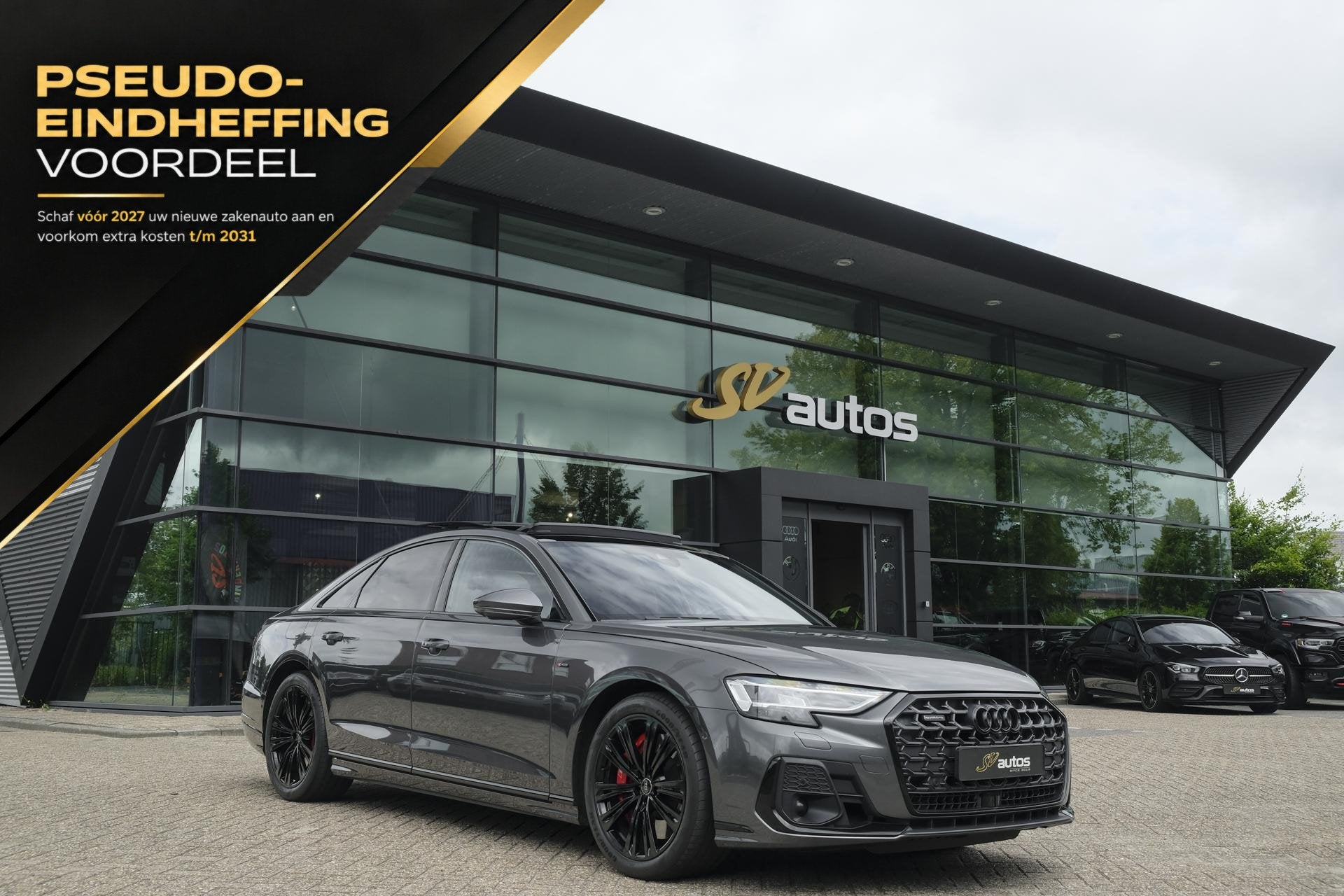 Audi A8 60 TFSIe 462pk S-Line Quattro Panoramdak *BTW* B&O *, Automaat, Gebruikt, 462 pk, Bedrijf