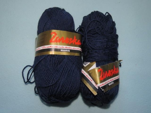 2 nieuwe bollen Zareska Maris donkerblauw 110 gram, Ophalen of Verzenden, Nieuw, Breien of Haken, Wol of Garen