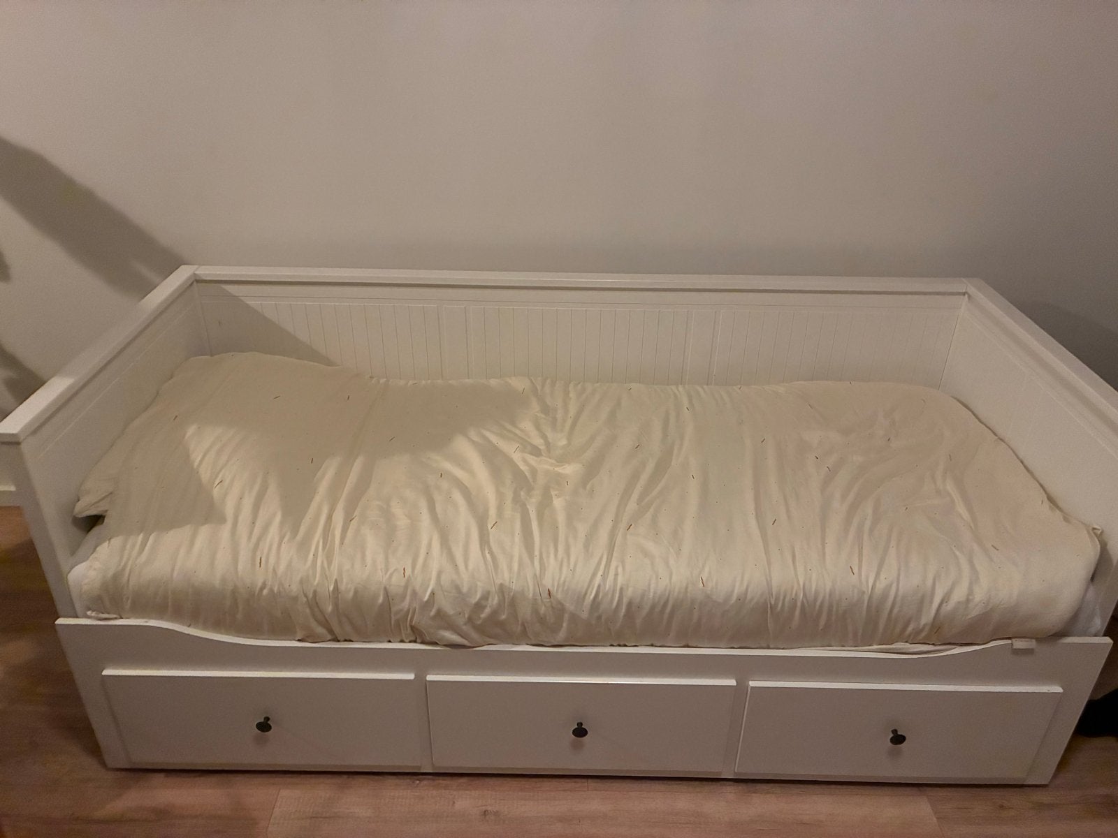 IKEA Uitschuifbaar Logeerbed met Opberglades, Ophalen, Eenpersoons, Wit, 80 cm