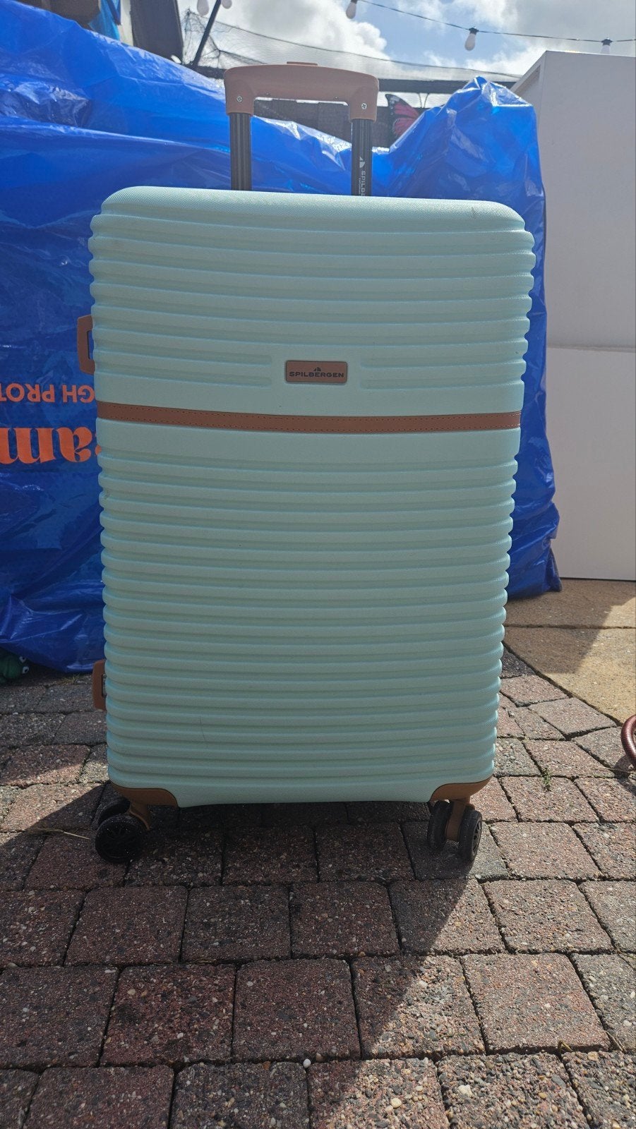 Spilbergen Koffer - mint met Slot en Wieltjes, Sieraden, Tassen en Uiterlijk, Koffers, Gebruikt, Hard kunststof, 35 tot 45 cm