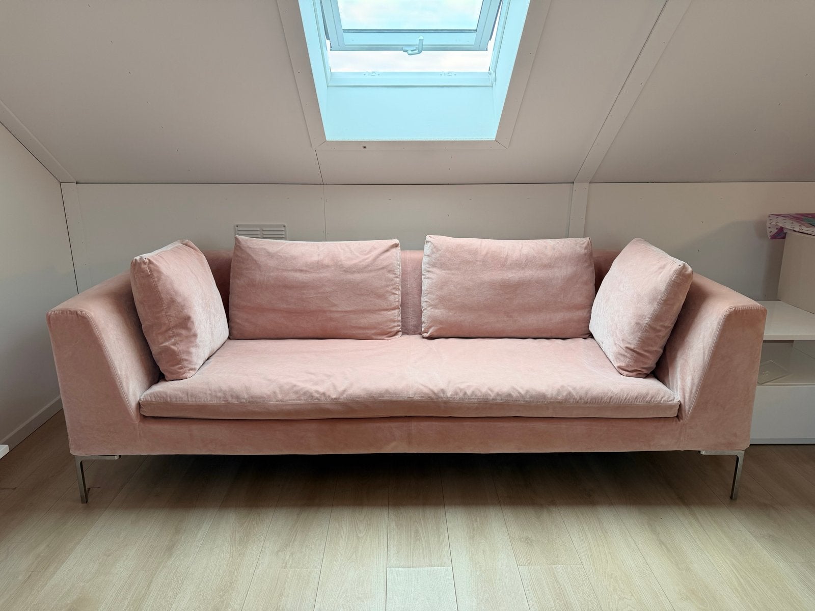Exclusieve B&B Italia Charles Designbank – Blush Roze, Ophalen, Gebruikt, Tweepersoons, 75 tot 100 cm