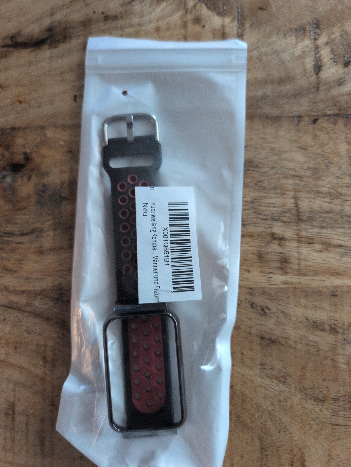 Nieuw bandje voor Kompa smartwatch - Zwart/Rood, Ophalen of Verzenden