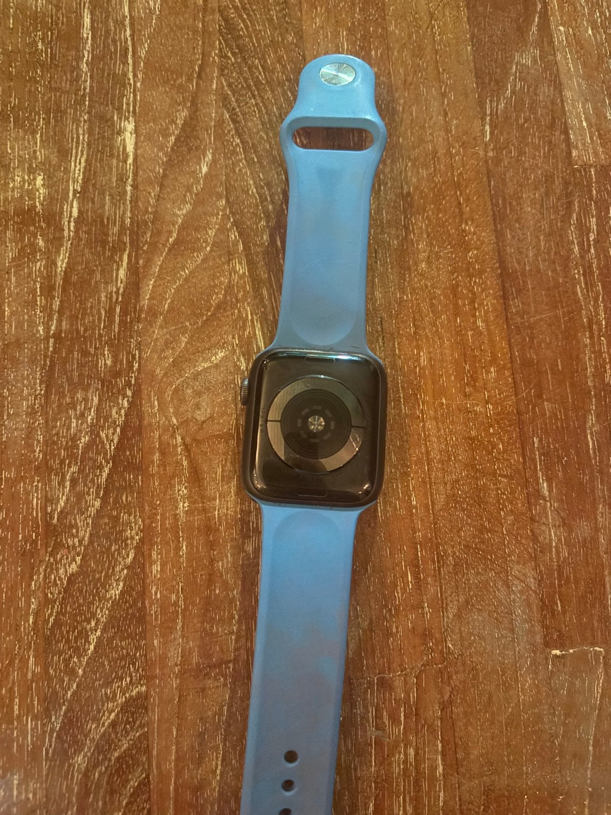 Apple Watch Series 4 GPS 44mm Space Gray met blauwe band, Sieraden, Tassen en Uiterlijk, Ophalen, Gebruikt, Blauw, Hartslag