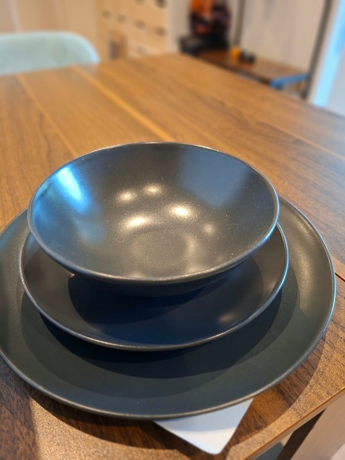 IKEA FÄRGKLAR 18-delig servies, mat donkergrijs, Ophalen, Keramiek, Nieuw, IKEA