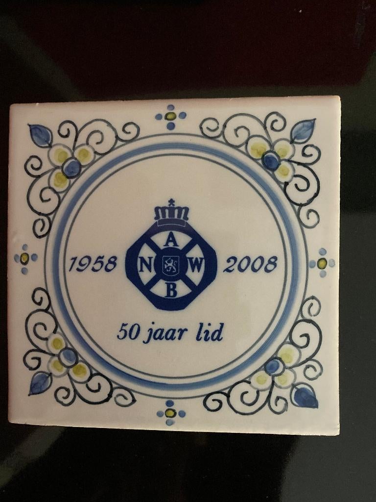 ANWB Nederland | Wandtegel Makkum | 50 jaar lidmaatschap, Ophalen of Verzenden, Zo goed als nieuw, Overige typen