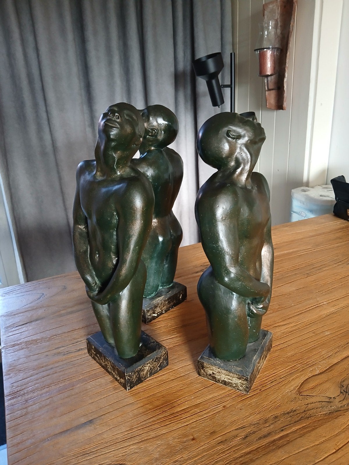 Unieke handgemaakte mannenbeelden - nergens te koop, Ophalen of Verzenden, 20 - 50 cm, Beeld, Composieten