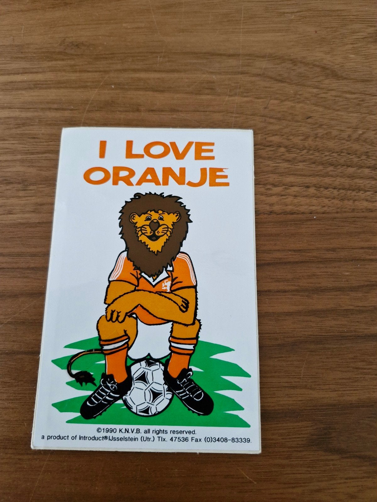 G 130 Vintage KNVB 'I Love Oranje' Sticker - 13 x 9,5 cm, Ophalen of Verzenden, Zo goed als nieuw, Sport