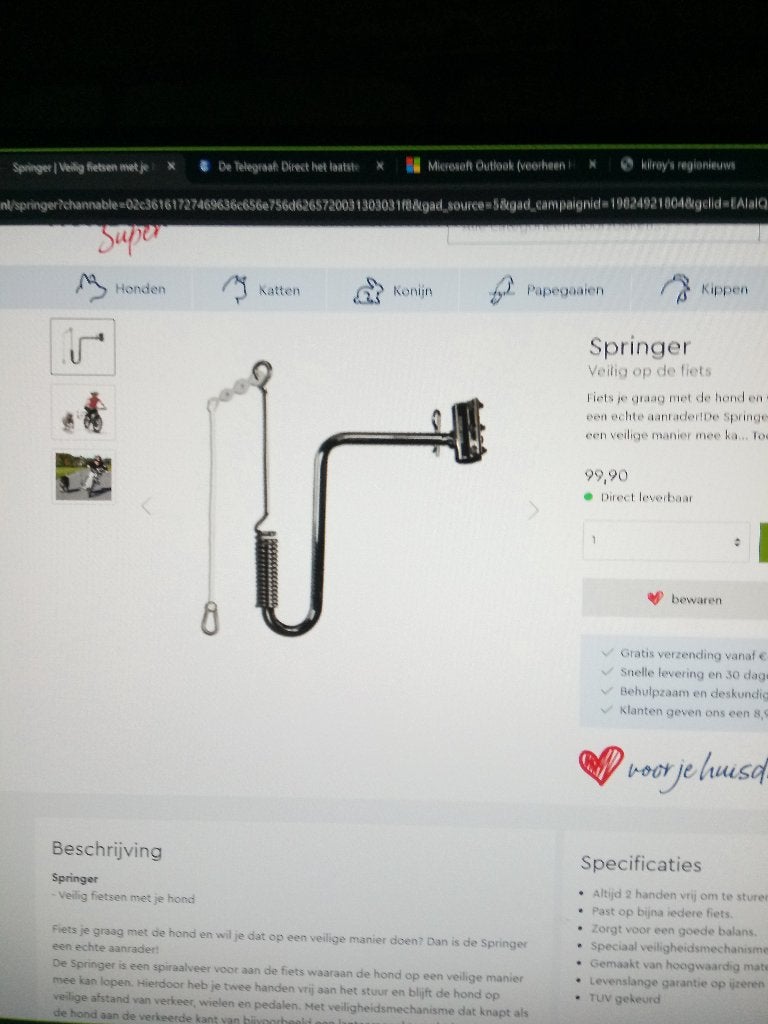 springer voor hond, Ophalen of Verzenden, Zo goed als nieuw