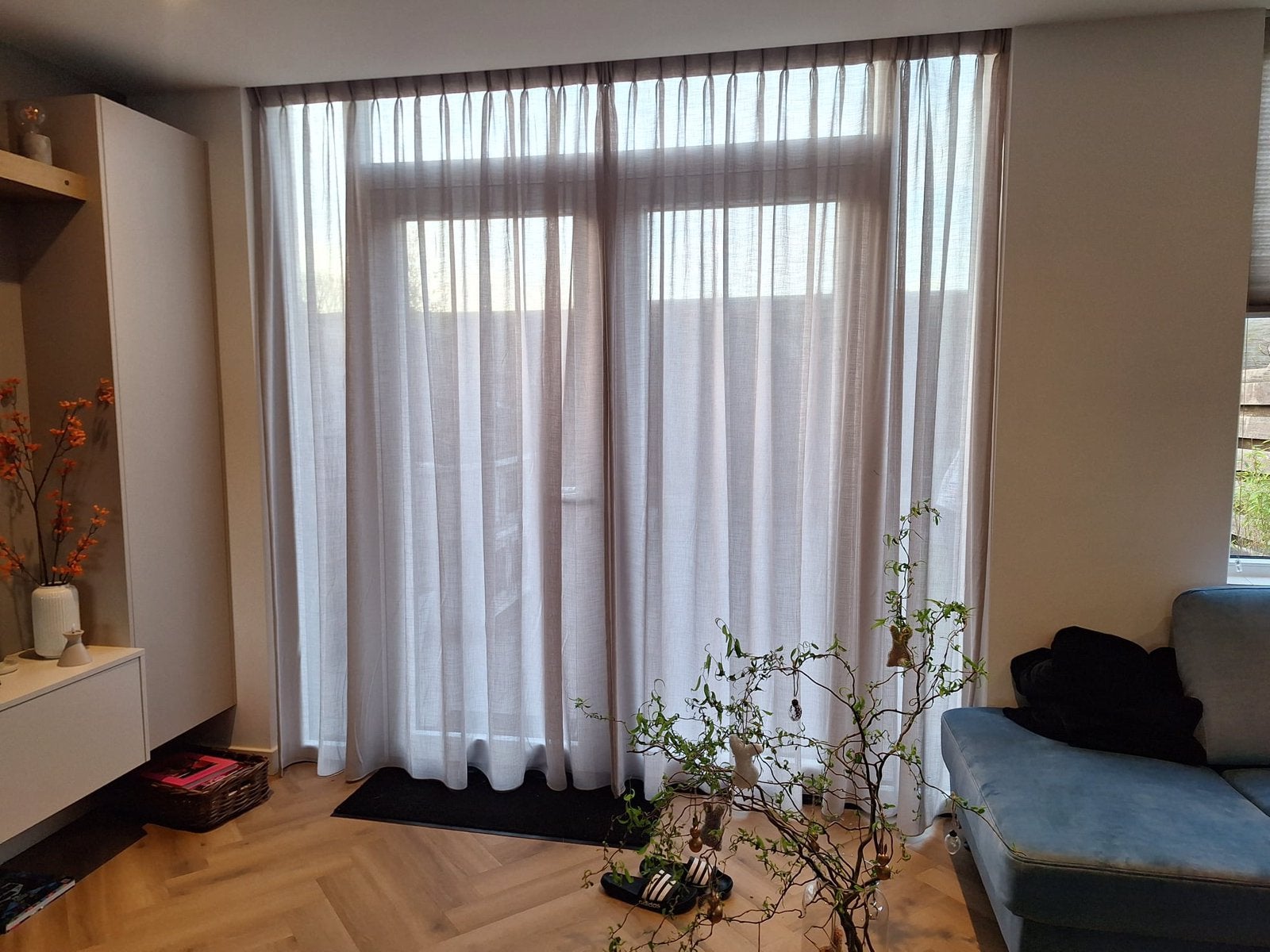 Nieuwe vitrage, Ophalen, Wit, Nieuw, Plooiafwerking