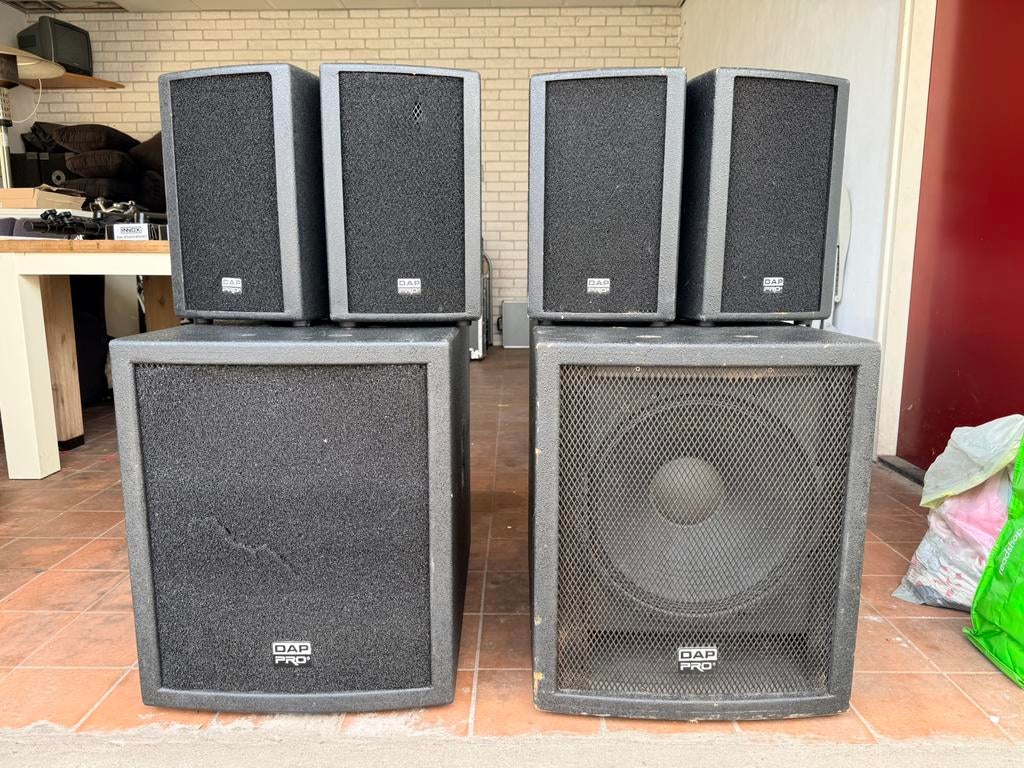 2x DAP Pro Clubmate 15 actieve geluidssets incl accessoires, Audio, Tv en Foto, Luidsprekers, Gebruikt, Overige typen, 120 watt of meer