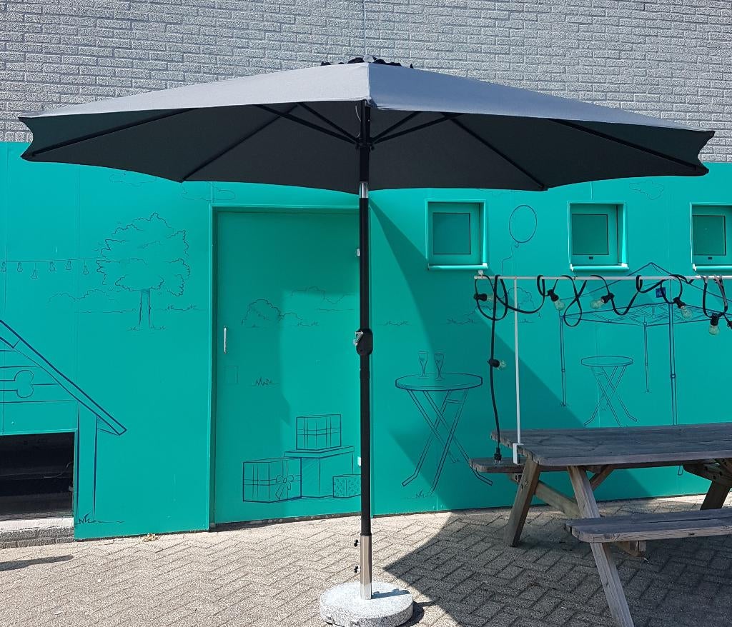 Koopje! Stok parasol 350cm aluminium, Verstelbaar, De Amert 152 5462GH Veghel, Grizzly Outdoor, Nieuw