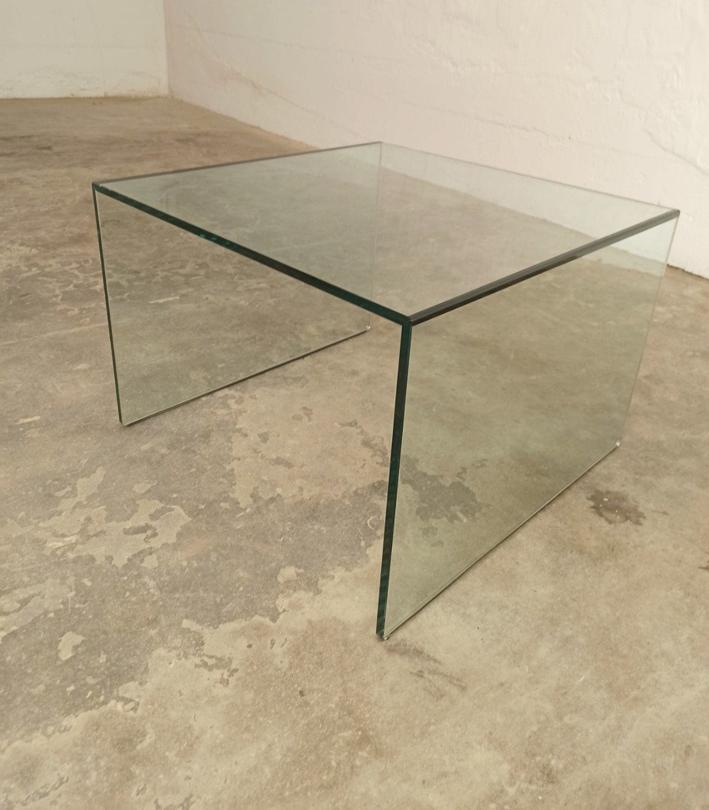 Tonelli design glazen bijzettafel salontafel, Ophalen, Tweedehands, 50 tot 100 cm, Tweedehands